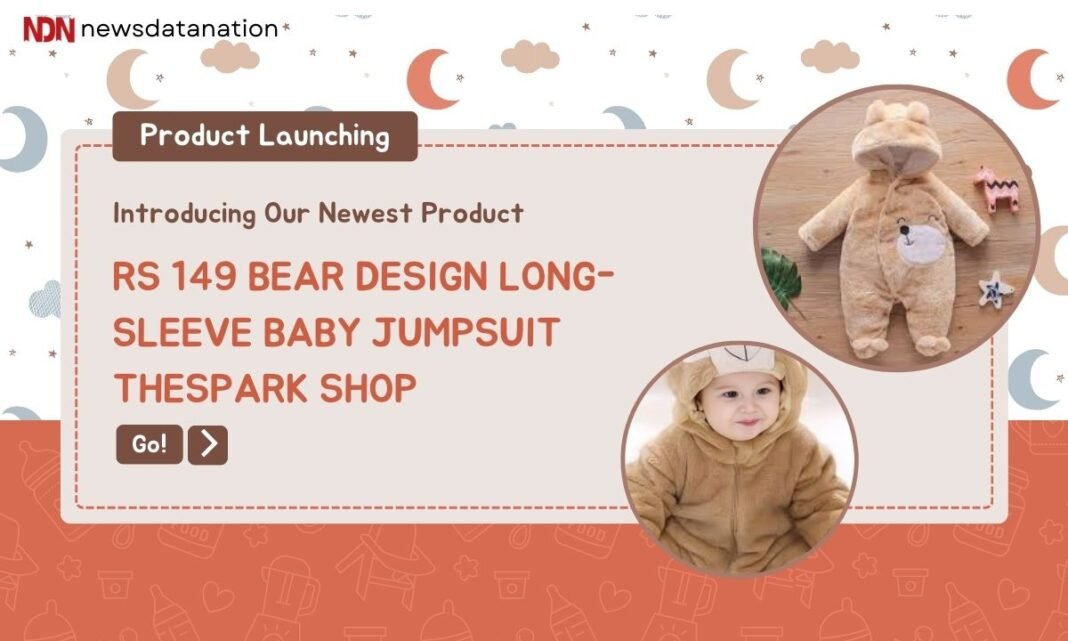 Rs 149 Bear Design Long-Sleeve Baby Jumpsuit Thespark Shop