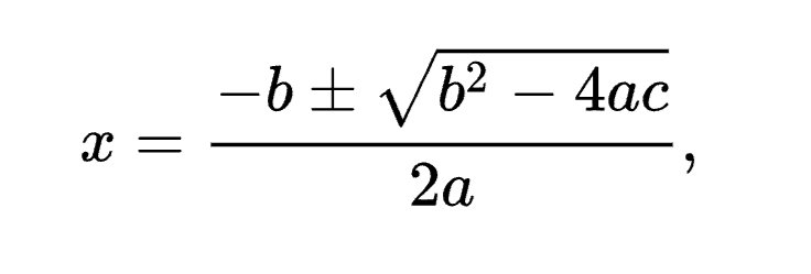  X=(-b+√(b²) - 4ac)÷ 2a